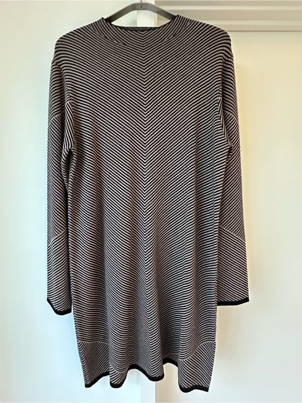 Cozy Striped Long Sleeve Knit Sweater Dress